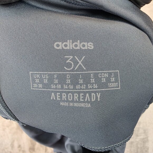 Adidas Pants Womens 3X Gray AEROREADY Leggings Three Stripes Athletic Training - Picture 9 of 12